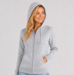 Bluza Damska rozpinana z kapturem szary melanż JHK