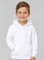 Dziecięca biała bluza rozpinana z kapturem JHK na modelu..jpg