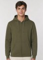 Męska bluza dresowa rozpinana z kapturem JHK –na modelu, khaki..jpg