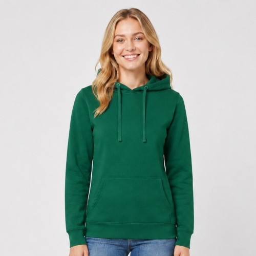 Bluza damska typu kangurek JHK- Zielona, na modelce..jpg