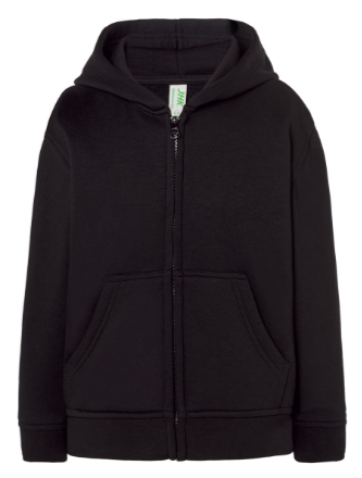SWRK HOOD BK.png_Bluza dziecięca z kapturem na suwak JHK -Czarna