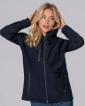 Damska  kurtka softshell z kapturem JHK  kolor granatowy  - na modelce