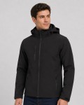 Męska kurtka softshell z odpinanym kapturem JHK – czarna