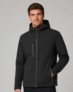 Kurtka Męska softshell z kapturem JHK -kolor Czarny
