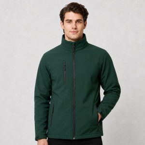 Męska kurtka softshell z polarem JHK –  butelkowa zieleń