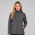 Damska kurtka softshell z polarem JHK - grafitowa, na modelce