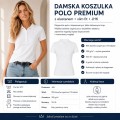 Biała damska koszulka polo premium z elastanem JHK – tabela informacji o produkcie