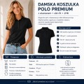 Czarna damska koszulka polo Premium z elastanem JHK tabela informacji o produkcie