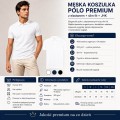 Biała męska koszulka polo Premium z elastanem JHK tabela informacji o produkcie