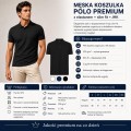 Czarna męska koszulka polo Premium z elastanem JHK tabela informacji o produkcie