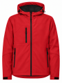 Damska kurtka softshell z kapturem 3-warstwowa – czerwona
