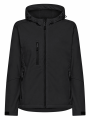Damska kurtka softshell z kapturem 3-warstwowa – czarna