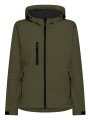 Damska kurtka softshell z kapturem 3-warstwowa – khaki