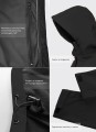 Damska kurtka softshell z kapturem 3-warstwowa – czarna, detale kurtki