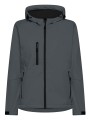 Damska kurtka softshell z kapturem 3-warstwowa – grafitowa