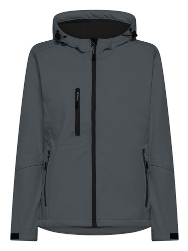 Damska kurtka softshell z kapturem 3-warstwowa – grafitowa