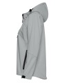 Damska kurtka softshell 3-warstwowa z kapturem – perłowy szary