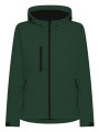 Damska kurtka softshell z kapturem 3-warstwowa – leśna zieleń