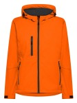Damska kurtka softshell 3-warstwowa z kapturem – pomarańczowa