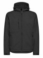 Męska kurtka softshell z kapturem 3-warstwowa - czarna