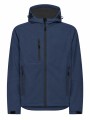 Męska kurtka softshell z kapturem 3-warstwowa -granatowa