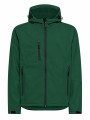 Męska kurtka softshell 3-warstwowa z kapturem – leśna zieleń