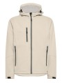 Męska kurtka softshell 3-warstwowa z kapturem – kremowa