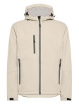 Męska kurtka softshell z kapturem 3-warstwowa - kremowa