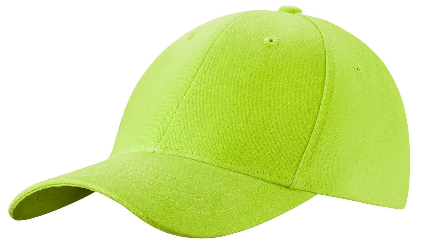 Czapka z daszkiem 6 panelowa bawełniana metalowe zapięcie limonkowa_cz-6p-lm_01.