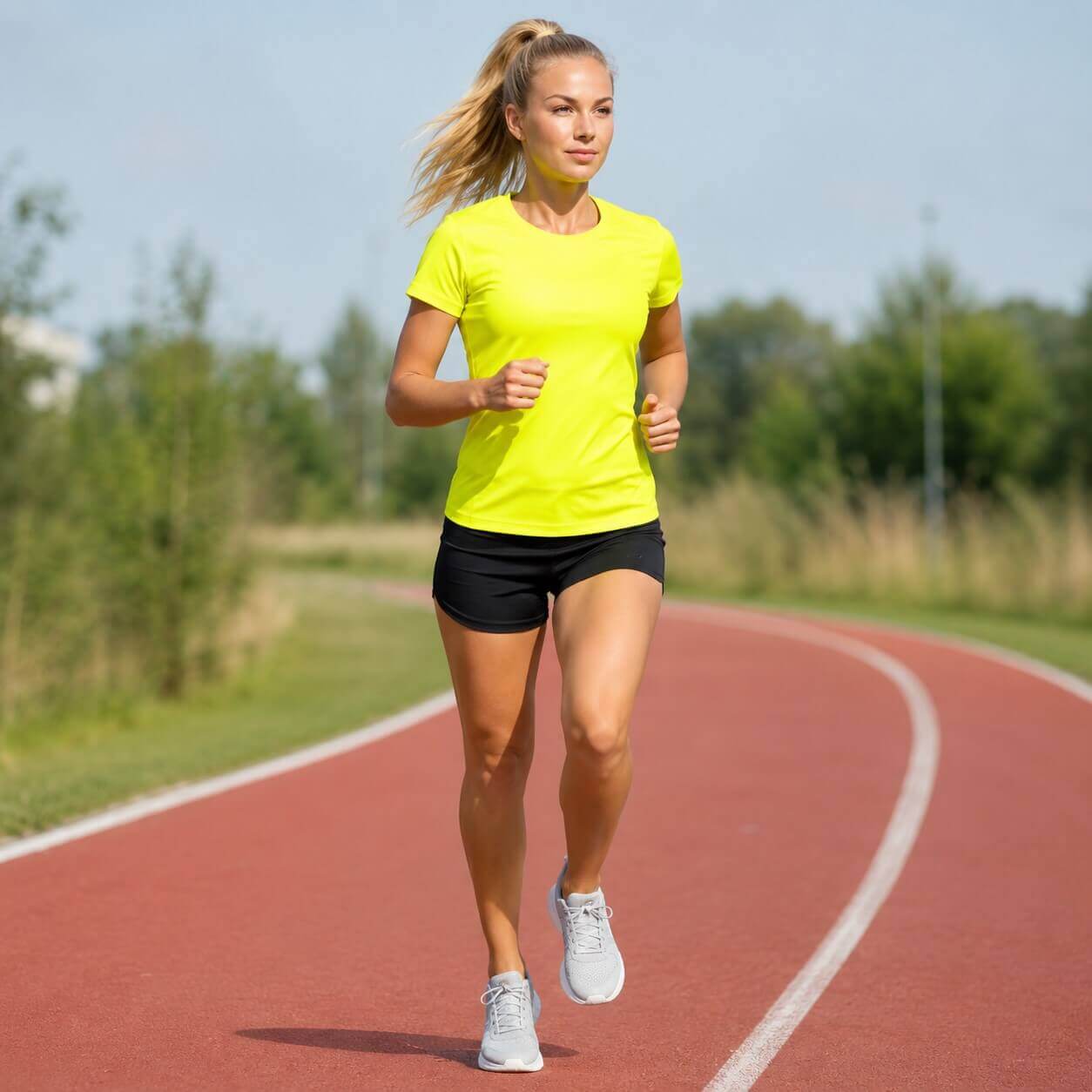 Koszulka Damska sportowa JHK- na modelce, Gold Fluor