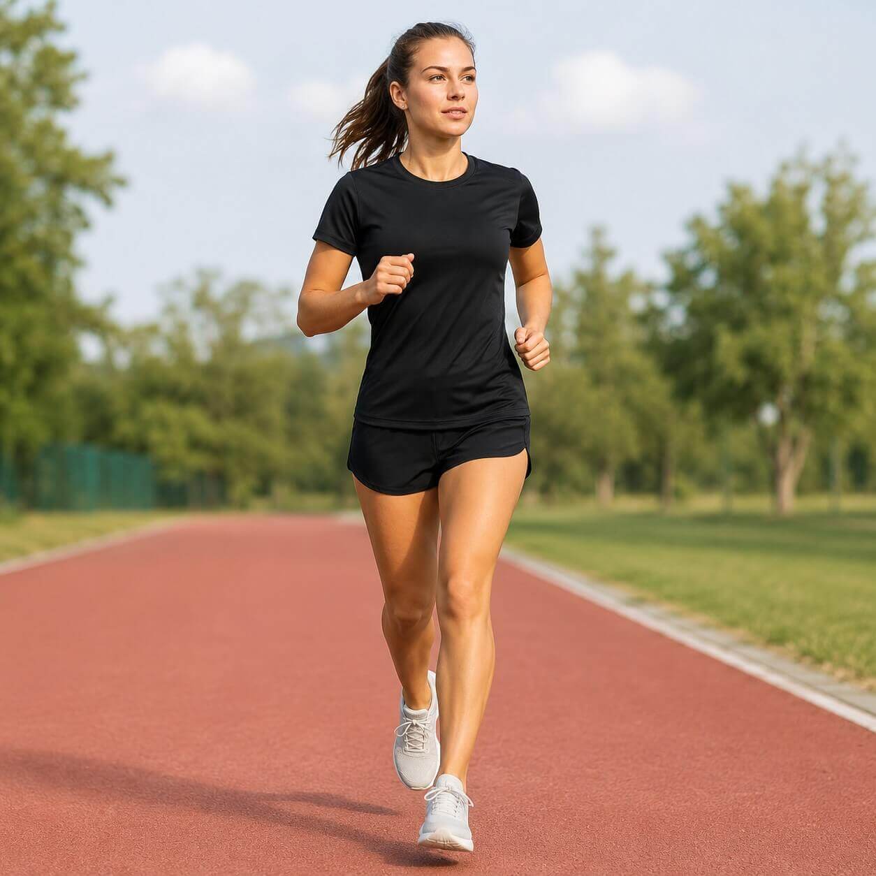 Koszulka Damska sportowa JHK- na modelce, czarna