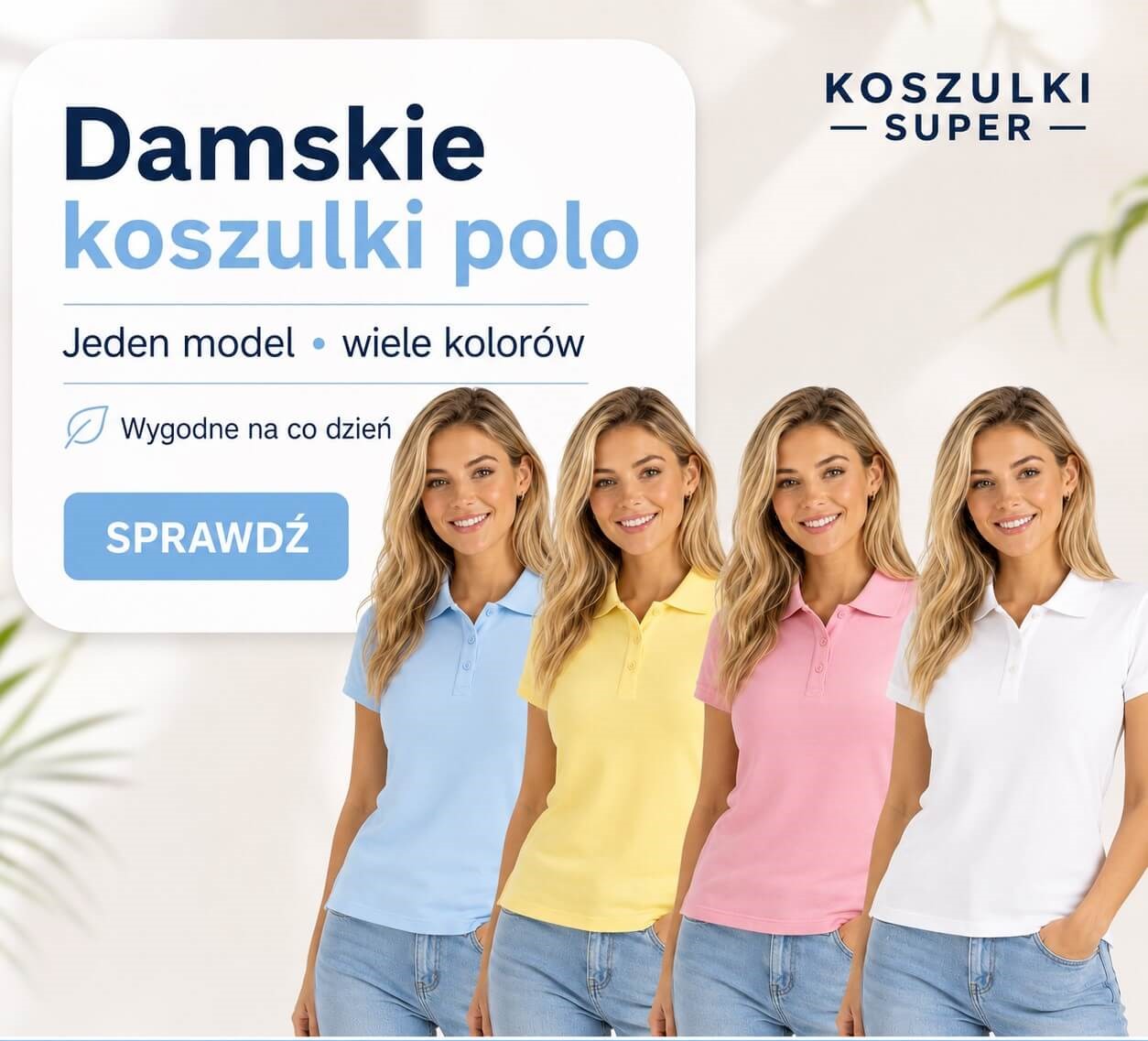 Koszulka damska polo z krótkim rękawem JHK w różnych kolorach
