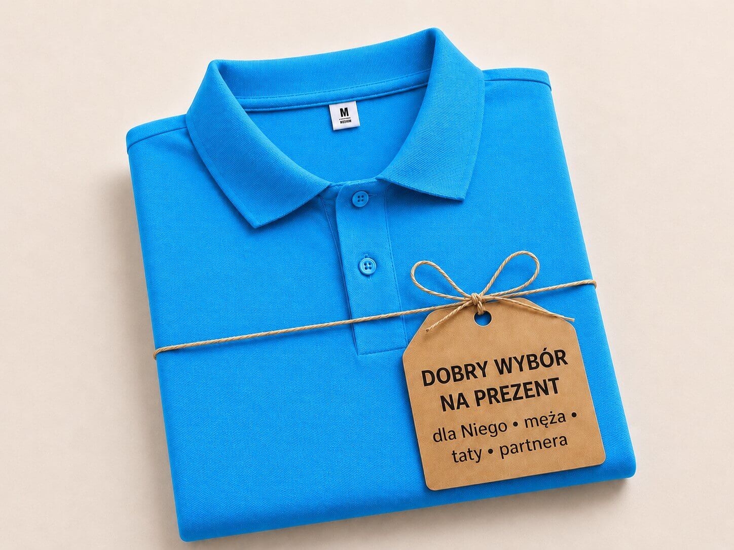 Męska koszulka polo JHK 210 g – bawełniana, lazurowa_pomysł na prezent