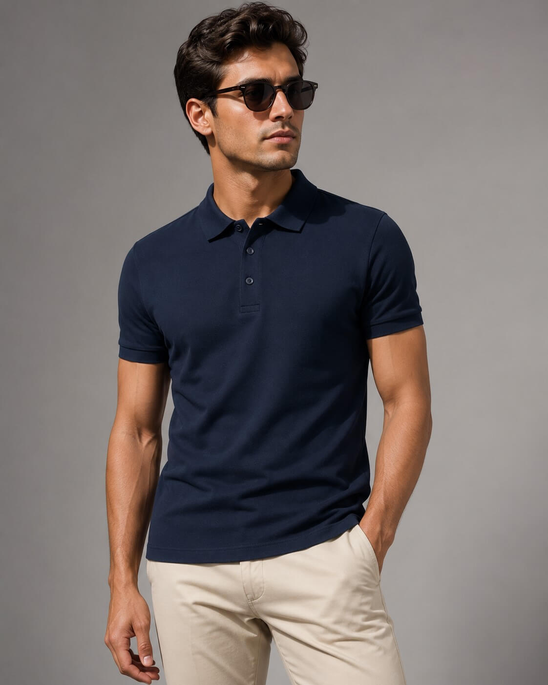 Męska koszulka polo premium z elastanem slim fit JHK