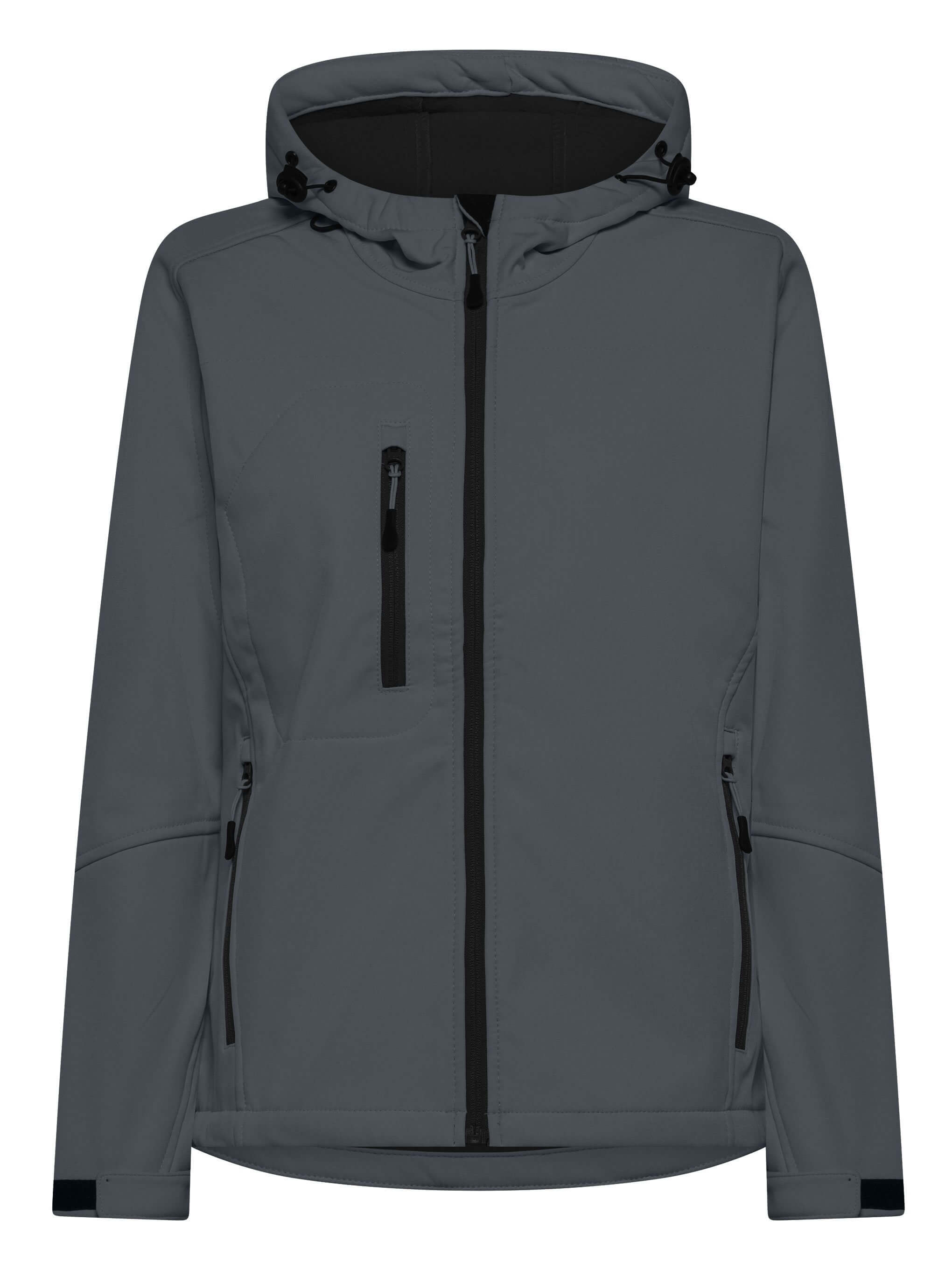 Damska kurtka softshell z kapturem 3-warstwowa – grafitowa